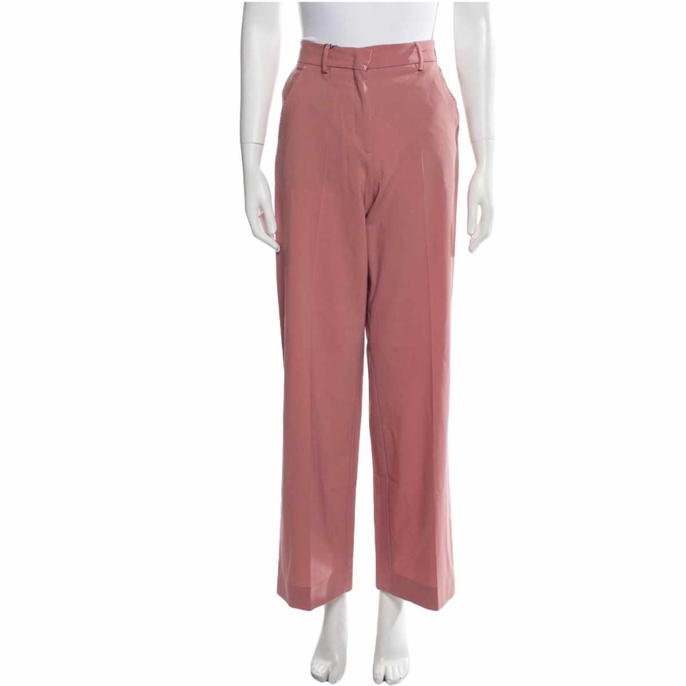 NEW . NWT  MaxMara Size 2 WOOL Wide Leg Pants in Antique Rose pink - Fauno